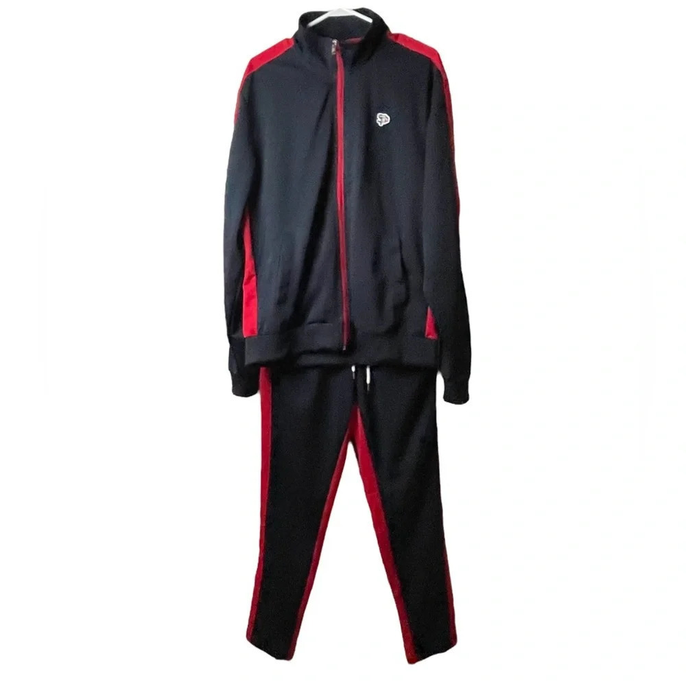 Southpole Navy Blue Red Tracksuit Set Mens Size Large Full Zip Sporty Active Y2K